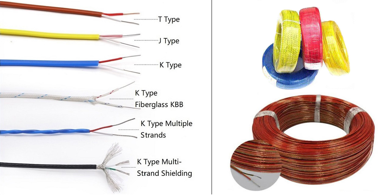 -60℃ ~ +1000℃ Type-k,type-j,type-t Fep Pvc Silicone Insulation 